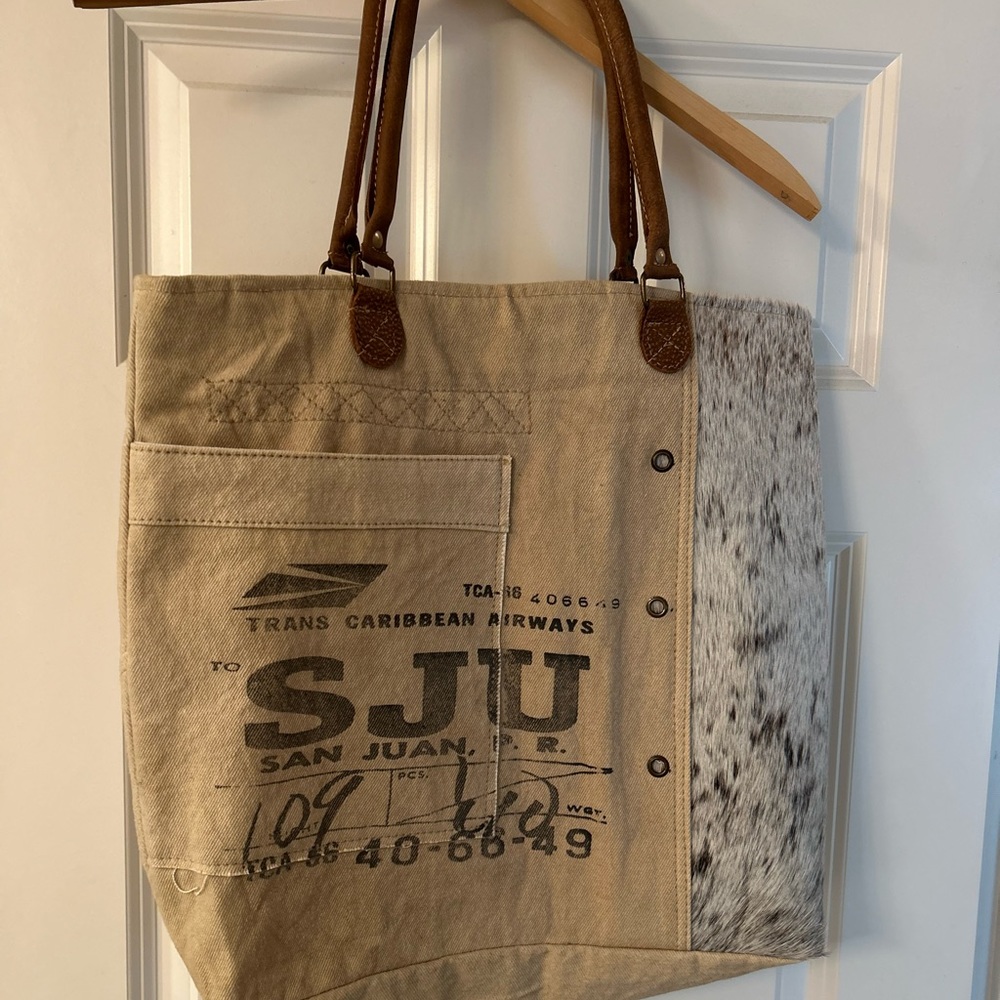 Myra Bag, unique with calf hair detail, new without tags